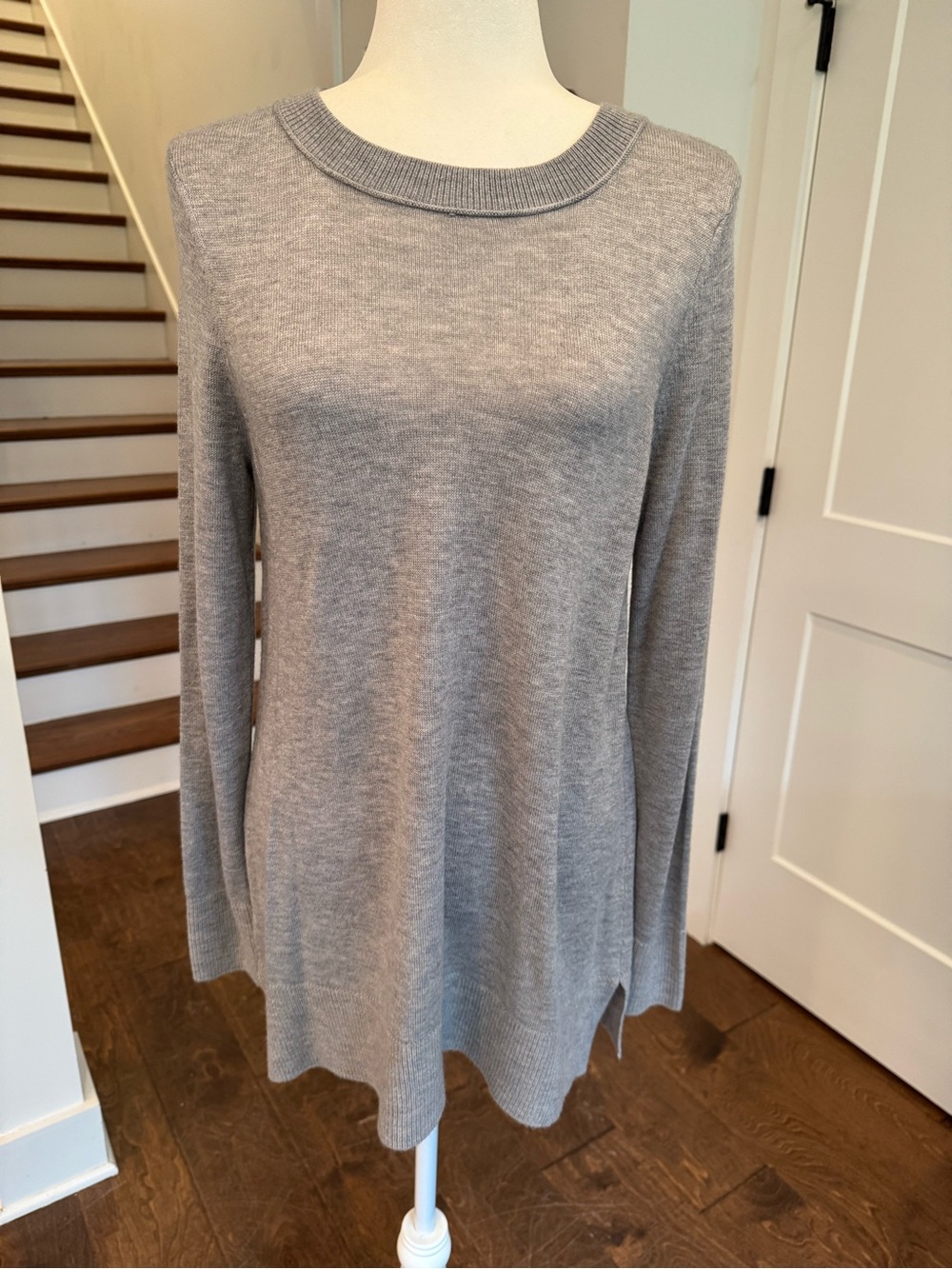 Workshop Republic Clothing Gray Long Sleeve Knit Tunic Sweater